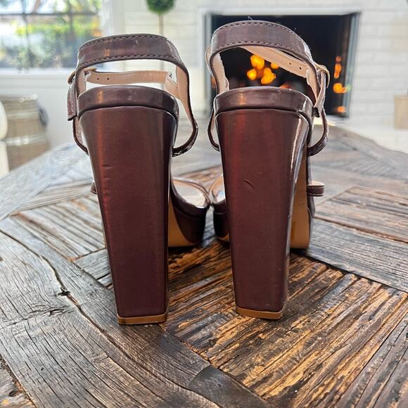 Halston Sardinia Platform Dress Sandals – Pewter - Sz 9 - Picture 5 of 13